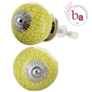 Vente chaude jaune craquelé boutons en céramique Style industriel tiroir armoire poignée tire pour cuisine appartement salon - Product Image 1