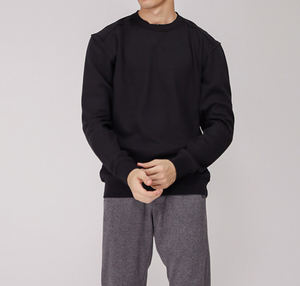 Venta al por mayor de algodón mezclado Hip Hop hombres sudadera cuello redondo felpa suelta Oversize moda - Product Image 1