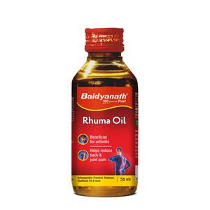 Aceite de masaje ayurvédico Baidyanath Rhuma de 50 ml, eficaz para el dolor articular, calambres musculares, esguinces y distensiones. - Product Image 1