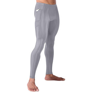 Custom Design Stretchable Fabric <b>Men's</b> Leggings Gray Color Knee Length Running Compression Gym <b>Yoga</b> <b>Pants</b> - Product Image 2
