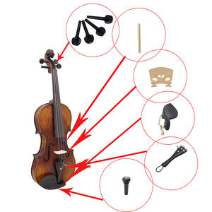 JELO Juego de 15 Accesorios para Violín de Ébano, Incluye Reposacabezas, Columna de Codificador de Piano, Tira de Ajuste, Cuerda de Cola, Clavija, Eje de Cuerda PJ0835/PJ1586 - Product Image 2