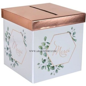 Caja de almacenamiento de tarjetas decorativas para mesa de madera de bambú Caja de exhibición de almacenamiento de boda y oficina hecha a mano clásica para proveedor mayorista - Product Image 4