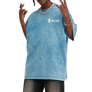 T-shirt 100% coton à séchage rapide pour hommes, design unique, coupe ample, imprimé, prix de gros, délavé à l'acide - Product Image 3