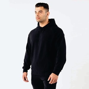 Hot Sale High Quality Custom Logo Cotton French Terry Oversize Hoodie <b>Thick</b> <b>Fleece</b> Drop Shoulder Plain Blank Custom Men Hoodies - Product Image 3