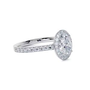 Anillo de compromiso y boda de diamante cultivado en laboratorio de corte ovalado, Joyería de diamantes de oro blanco rosa amarillo de 10K - Product Image 1