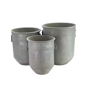 Design élégant ensemble de 3 plantes conteneur galvanisé jardinière pour la maison salon décor plantes Pot accessoires pour la maison fournitures - Product Image 6