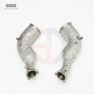 Downpipe haute performance SDO pour Audi RS6 RS7 C8 compatible avec 4.0T Twin Turbo, version racing en acier inoxydable SS304 premium. - Product Image 4