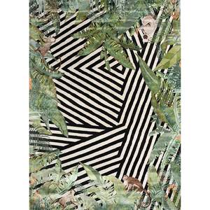 Tapis en laine et soie de bambou noué à la main Pansy Ivory, en viscose, motif abstrait rectangulaire pour la maison et les couloirs - Modèle Esk-7068 - Product Image 1