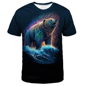 T-shirt personnalisé à la mode avec impression 3D, équipage ample et surdimensionné, T-shirt à impression par sublimation pour le fitness - Product Image 3