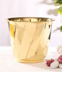 Venta caliente hecho a mano clásico Simple decoración del hogar florero de Metal piso acabado decorativo dorado para boda - Product Image 3