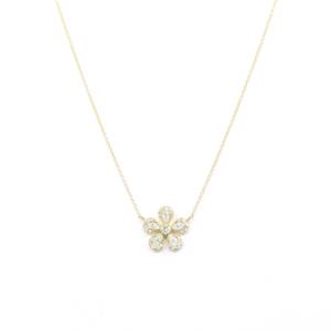 Collar con colgante de flor de oro amarillo de 14 quilates con cadena personalizada diamante cultivado en laboratorio Regalo de Cumpleaños perfecto para mujeres amigas - Product Image 4