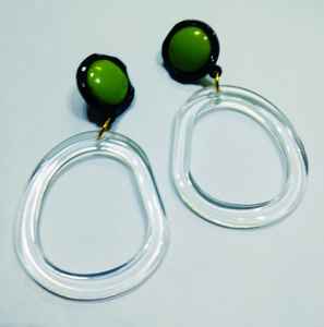 Pendientes de Aro Acrílicos Abstractos de Moda para Mujer, Color Verde Lima, Geométricos Transparentes, Colgantes, Joyería de Moda para Fiestas - Product Image 2