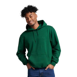 Sweat à capuche unisexe pour adulte en molleton vert, style athlétique, Dri-Power, color block, 100% coton, écologique et respirant - Product Image 2