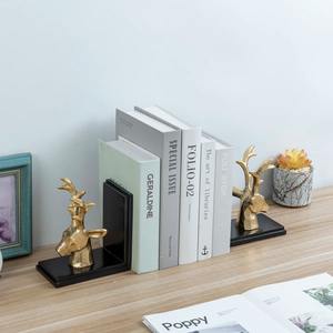 Sujetalibros de Lujo con Cabeza de Reno en Acabado Dorado, Perfectos para Decoración de Sala de Estar, Estilo Interior, Escritorio de Oficina y Exhibición Festiva - Product Image 3