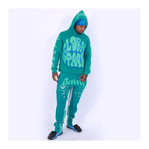 2024 logotipo personalizado polar mejor conjunto de chándal 100% algodón chándal hombres Streetwear pantalones de chándal acampanados y conjuntos de Sudadera con capucha chándal - Product Image 6