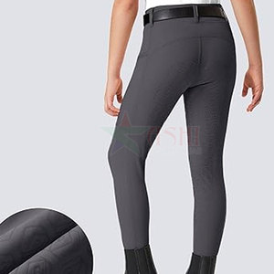 Leggings d'équitation pour femmes, haute élasticité, siège complet, adhérence en silicone, imperméables, coupe-vent, spandex/polyester, vente en gros - Product Image 2
