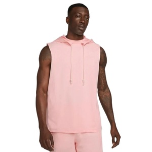 Débardeur à capuche sans manches pour hommes, en molleton de coton épais, pour musculation et entraînement en salle de sport, coupe ajustée, personnalisable OEM, marque privée - Product Image 1