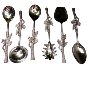 Couverts finis en argent fabriqués à la main Couverts en acier inoxydable durables et durables Traiteur Mariages Événements Cuillère Fourchette - Product Image 1