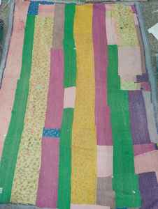 Kantha traditionnel cousu à la main 100% coton fait à la main réversible Kantha durable Vintage fabriqué à la main Boho Chic Kantha - Product Image 6