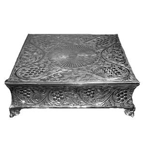 Plateau de service à fruits de haute qualité, finition antique, forme ronde, à un seul niveau, pour la décoration de mariage. - Product Image 2