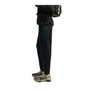 Pantalon de jogging sportif noir pour homme, durable, taille élastique avec cordon de serrage, poignets côtelés, poches latérales, en coton et polyester respirant - Product Image 5
