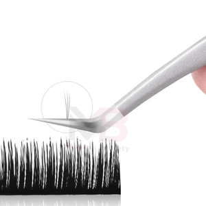 Ensemble de pinces à extensions de cils en acier inoxydable 100% satiné, tendance, meilleure prise en main avec pointe en fibre pointue - Product Image 3