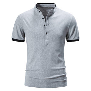 Logotipo personalizado de golf de los hombres para las camisas transpirable de secado rápido cuello redondo de manga corta Dobby tela Casual Color sólido por encargo - Product Image 3