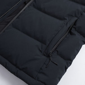 OEM Wholesale Plain Navy Color Hooded Bubble <b>Jacket</b> Custom Logo Breathable Fabric Sloid <b>Pattern</b> Padded Puffer Men's <b>Jackets</b> - Product Image 4