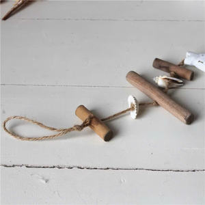 Poisson en bois bleu et blanc rustique pour la décoration de la maison de plage |   Thème nautique avec corde de jute et filet |   Prix d'usine, tailles de 9 cm à 30 cm - Product Image 3