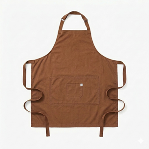 Bib <b>Apron</b> Canvas Woven Heavy Duty Reusable Simple Style with Pocket Machine Washable for Cooking Daily Use - Product Image 1