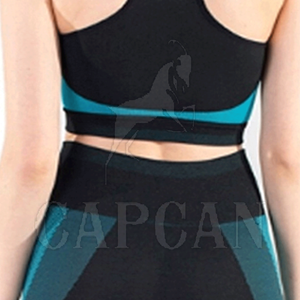 Ensemble de yoga deux pièces pour femme, couleur personnalisée, respirant, 100 % coton et élasthanne, avec dentelle, taille élastique, idéal pour l'entraînement et la course à pied - Product Image 5