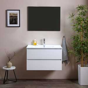 Mueble de Baño de 80 CM con Lavabo de Cerámica Belize y Dos Cajones Blancos - Product Image 2