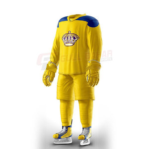 Ropa de hockey sobre hielo de estilo profesional con costuras reforzadas y rendimiento de absorción de humedad uniforme personalizable - Product Image 3
