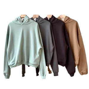 Custom Men's Polyester/Cotton <b>Short</b> <b>Sleeve</b> Terry Blank Ribbed Crew Neck <b>Sweatshirt</b> Oversized Rhinestone Digital Printing Winter - Product Image 4