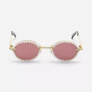 Lunettes de soleil de luxe pour femmes, monture optique incrustée de moissanite 5A, style hip-hop, lunettes de soleil moissanite glacées, cadeau - Product Image 6