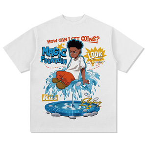 Camiseta Hip Hop Y2K Personalizada con Logotipo, Corte y Costura Oversize, 350gsm, 100% Algodón, Corte Cuadrado para Hombre - Product Image 3