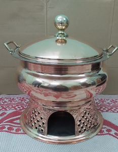 Plato de Chafing de acero inoxidable de lujo, clásico, hecho a mano, elegante, para boda, decorativo - Product Image 4