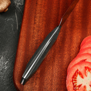Oem Damasco acero Chef tallado cuchillo fileteado herramientas personalizado antiadherente patrón hoja cocina Pakkawood rebanador cuchillos - Product Image 6