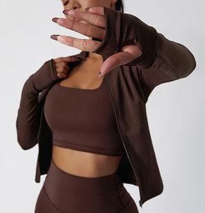 2025 vente en gros Fitness vestes et Leggings taille haute Gym Fitness ensembles Sexy beurre doux Yoga 3 pièces ensemble d'entraînement vêtements de jogging - Product Image 3