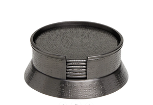 Brass <b>Coaster</b> <b>Set</b> of 4 with Holder | Handmade Luxury Eco-Friendly Metal Drink <b>Coasters</b> Wholesale - Product Image 5