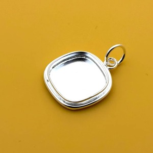 Keepsake Cushion 925 Sterling Silver Bezel Pendant Setting Blank Tray for Cabochon Stone <b>Resin</b> Breastmilk Jewelry DIY Supplies - Product Image 3