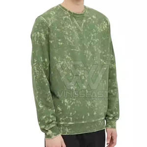 Calidad superior de moda de los hombres de lavado ácido sudadera básica transpirable lavado ácido sudadera - Product Image 1