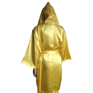 Robe de boxe à capuche pour adultes, respirante, couleur unie, longueur genou, pour hommes et femmes, costume de cosplay de combat avec ceinture - Product Image 5