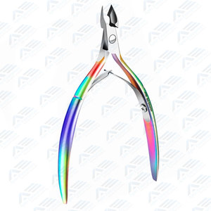 Professional Double Nail Clipper Cuticle Nippers 5 Color Options Curved Blade Stainless Steel Eco-friendly Beauty <b>Tool</b> - Product Image 5