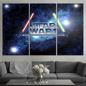 Arte en lienzo de Star Wars: decoración impresa de la película para habitación de niño, JUEGO DE 3 LIEÑOS - Product Image 1