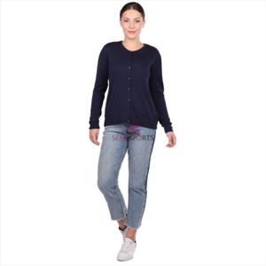 เสื้อถักถักผู้หญิงสีฟ้าติดกระดุม - Product Image 4