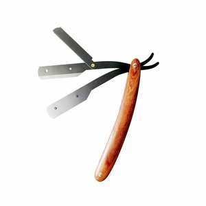 Navaja de Afeitar Recta de Una Sola Hoja con Mango de Madera, Hecha a Medida - Product Image 2