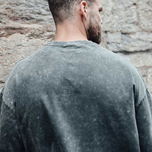 บริการ OEM เสื้อยืดผู้ชายผ้าฝ้ายพิมพ์ลาย 100% น้ำหนักเบา ทรงหลวม สไตล์ย้อมสีแบบแอซิดวอช ขายดี - Product Image 6
