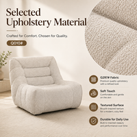 Fauteuil modulaire capitonné en tissu kaki de luxe moderne, confortable pour le salon, canapé de détente