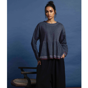 Blusa de Lana para Mujer RUHI, Talla Única, Corte Holgado, Estilo Casual Vintage con Decoración de Botones, Tejido de Punto para Todas las Temporadas - Product Image 2